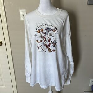 White Graphic Long Sleeve Shirt